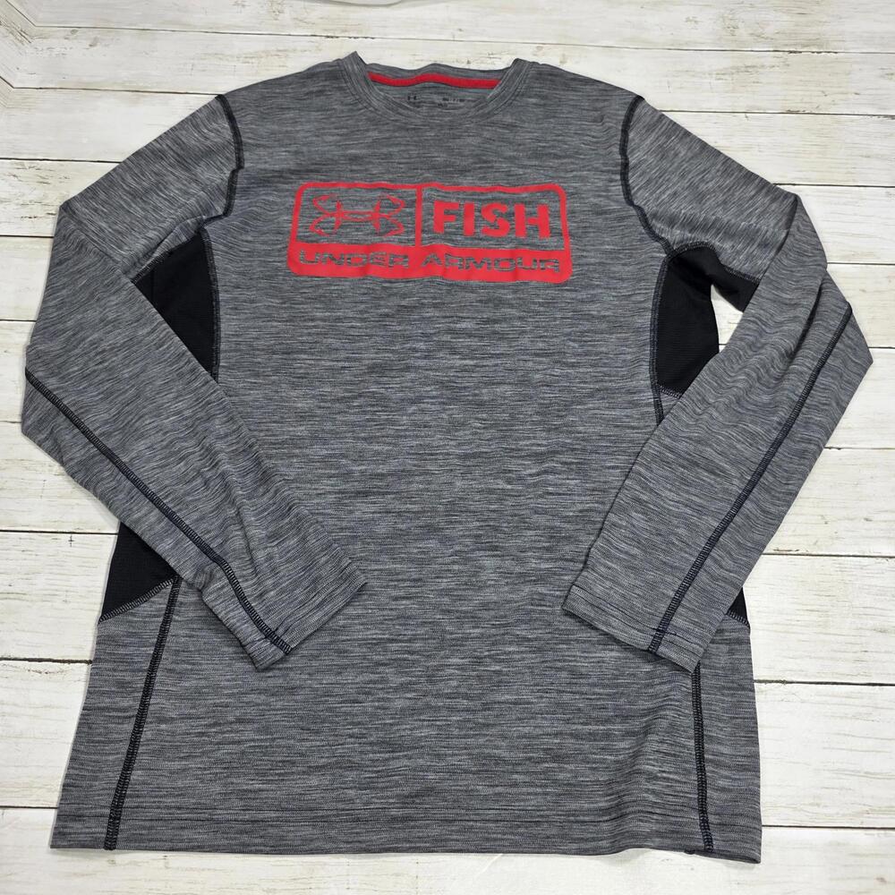 Under Armour Mens Fish Long Sleeve Activewear Shirt Sz Small